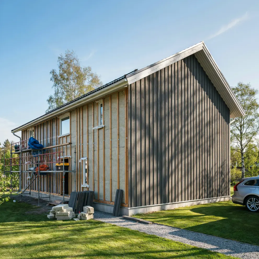 tillaggsisolering av fasad yttervagg tumba botkyrka tullinge stockholm